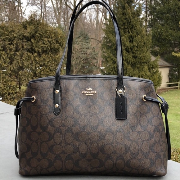 Coach Handbags - COACH F57842 DRAWSTRING SIGNATURE CARRYALL BAG